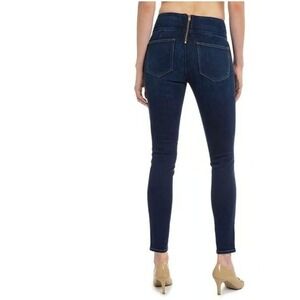 SPANX Dark Wash Signature Waist Skinny Jeans Womens 30 Back Zip Sculpt Shape